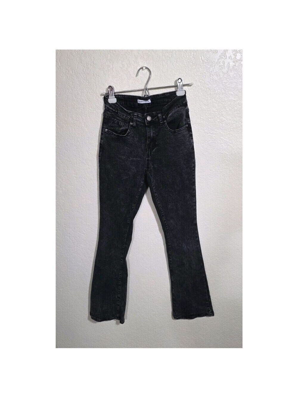 Fire And Rain Comfort Denim Boot Cut Black Distressed Dark Jeans Size 3 Juniors